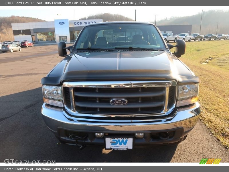 Dark Shadow Grey Metallic / Black 2003 Ford F250 Super Duty Lariat Crew Cab 4x4