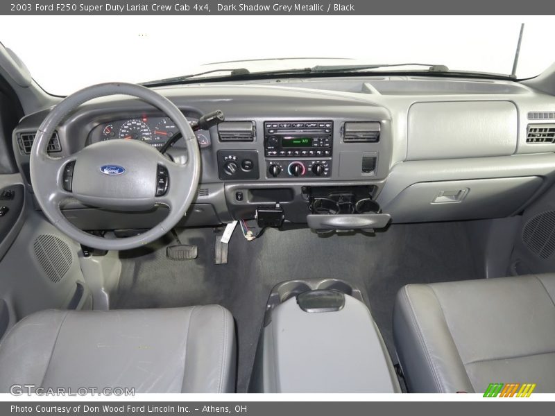 Dark Shadow Grey Metallic / Black 2003 Ford F250 Super Duty Lariat Crew Cab 4x4