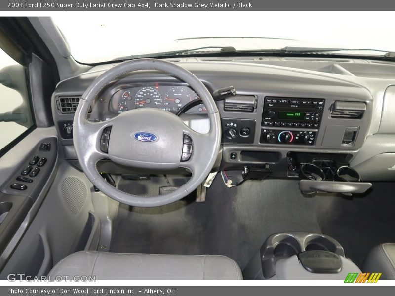 Dark Shadow Grey Metallic / Black 2003 Ford F250 Super Duty Lariat Crew Cab 4x4