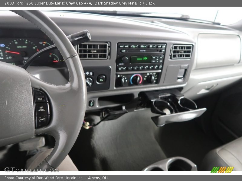 Dark Shadow Grey Metallic / Black 2003 Ford F250 Super Duty Lariat Crew Cab 4x4