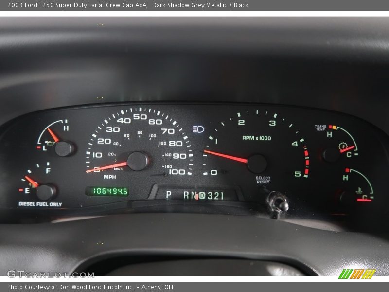 Dark Shadow Grey Metallic / Black 2003 Ford F250 Super Duty Lariat Crew Cab 4x4