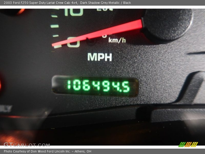 Dark Shadow Grey Metallic / Black 2003 Ford F250 Super Duty Lariat Crew Cab 4x4