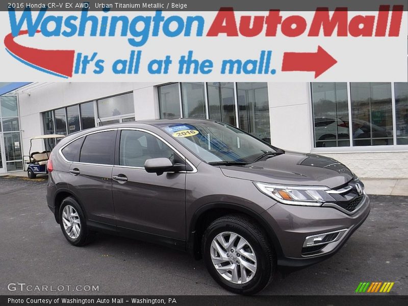 Urban Titanium Metallic / Beige 2016 Honda CR-V EX AWD