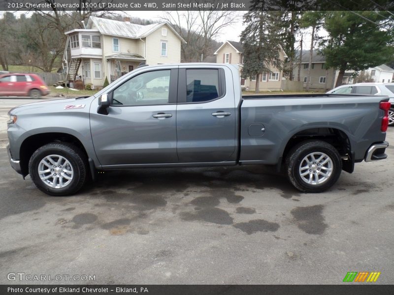 Satin Steel Metallic / Jet Black 2019 Chevrolet Silverado 1500 LT Double Cab 4WD