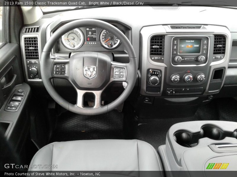 Bright White / Black/Diesel Gray 2019 Ram 1500 Classic Tradesman Quad Cab