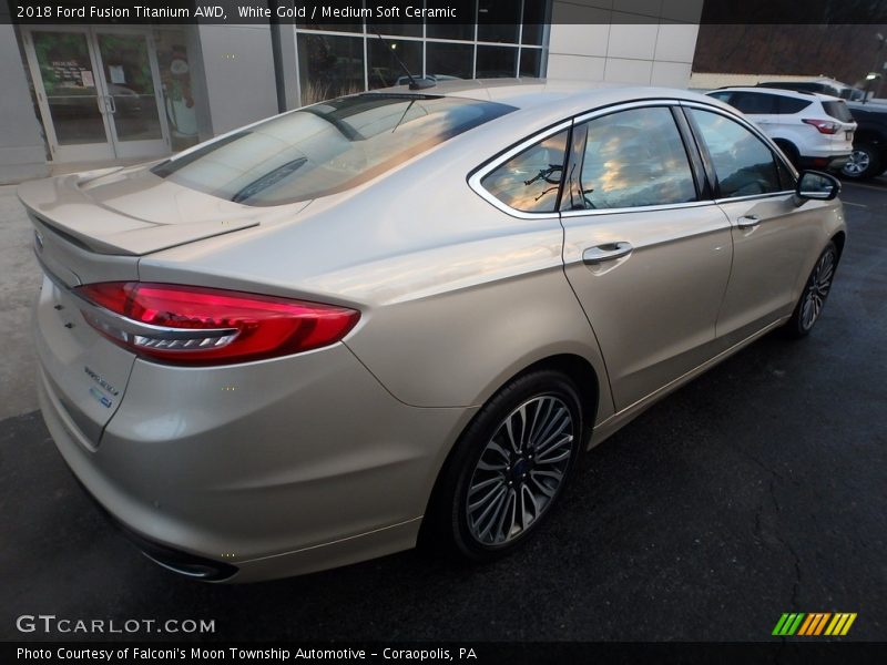 White Gold / Medium Soft Ceramic 2018 Ford Fusion Titanium AWD