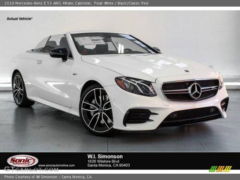 Polar White / Black/Classic Red 2019 Mercedes-Benz E 53 AMG 4Matic Cabriolet