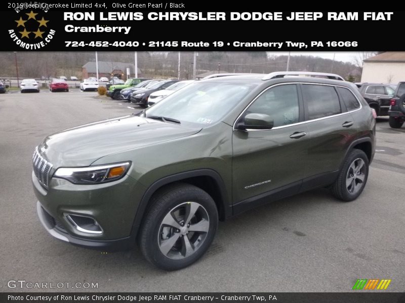 Olive Green Pearl / Black 2019 Jeep Cherokee Limited 4x4