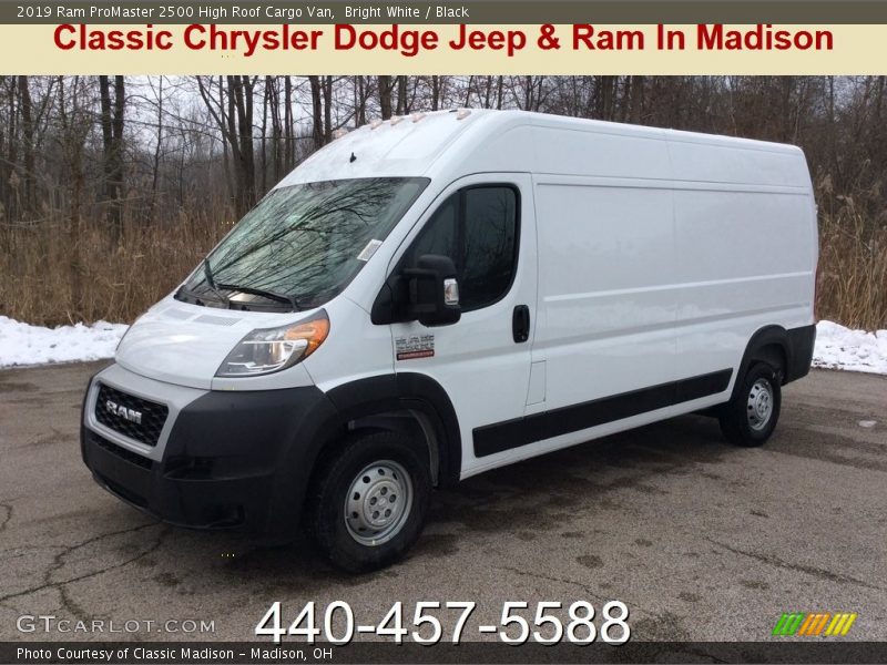 Bright White / Black 2019 Ram ProMaster 2500 High Roof Cargo Van