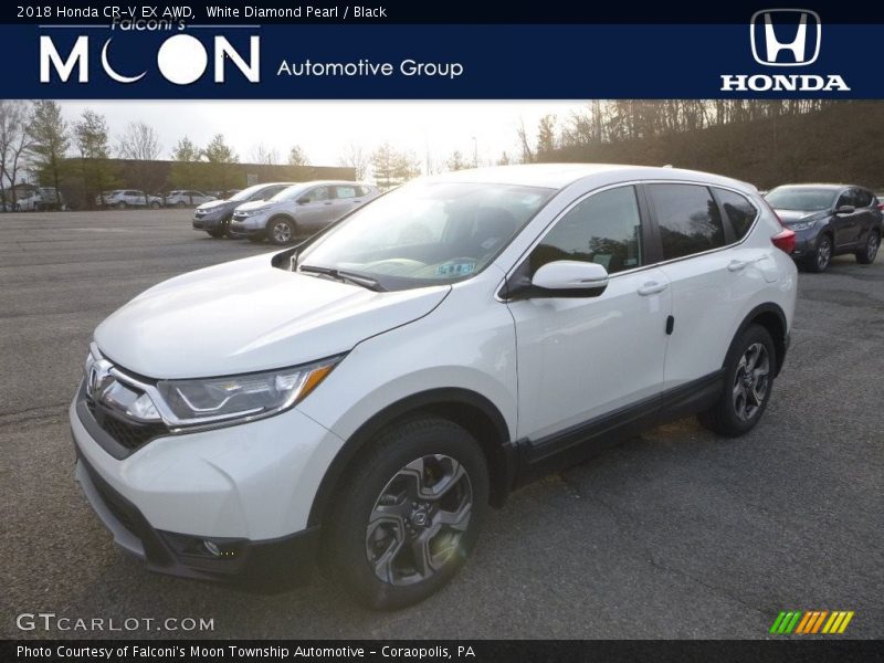 White Diamond Pearl / Black 2018 Honda CR-V EX AWD