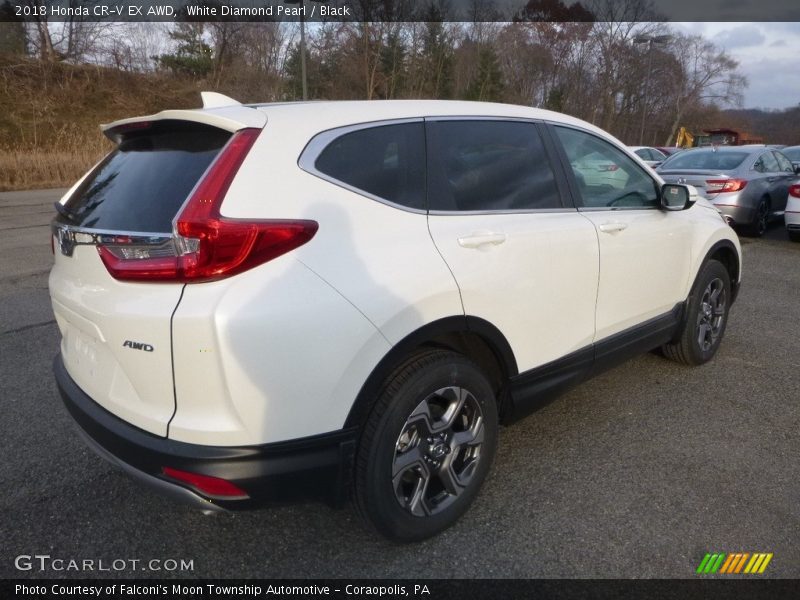 White Diamond Pearl / Black 2018 Honda CR-V EX AWD