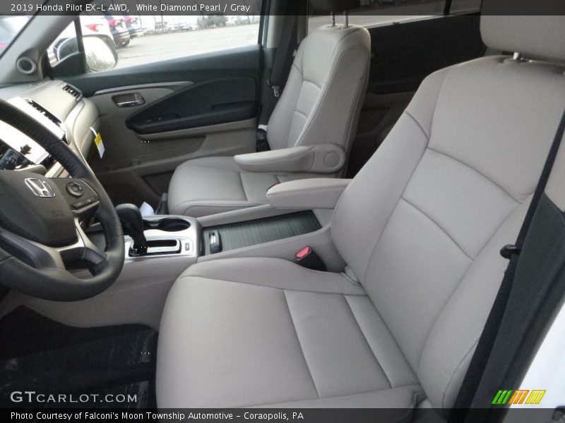 White Diamond Pearl / Gray 2019 Honda Pilot EX-L AWD