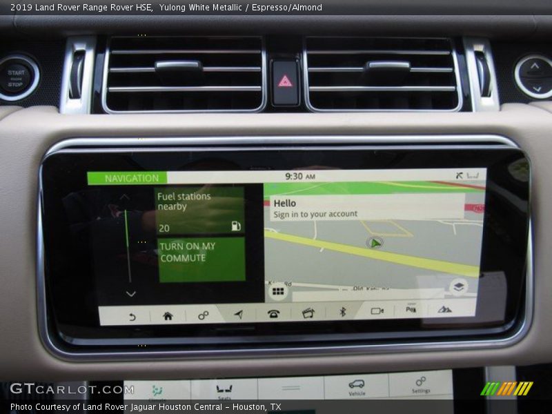 Navigation of 2019 Range Rover HSE