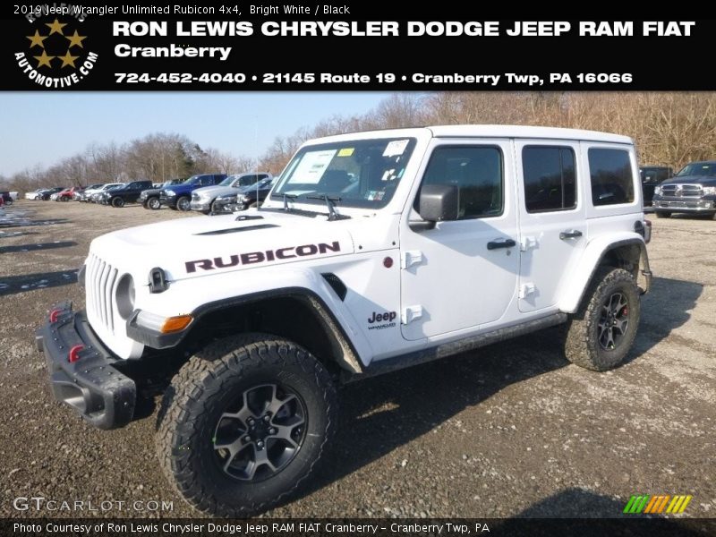Bright White / Black 2019 Jeep Wrangler Unlimited Rubicon 4x4