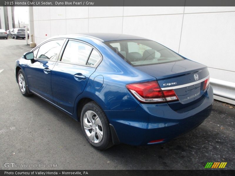 Dyno Blue Pearl / Gray 2015 Honda Civic LX Sedan