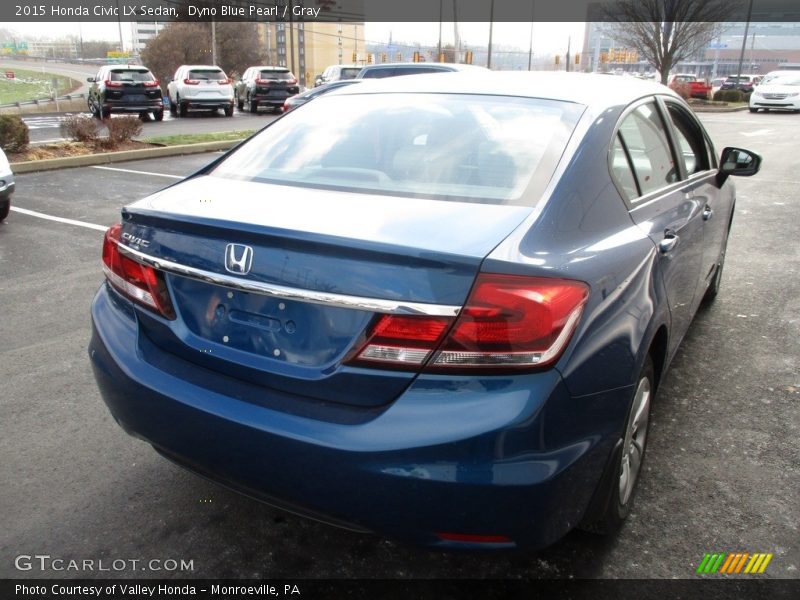 Dyno Blue Pearl / Gray 2015 Honda Civic LX Sedan