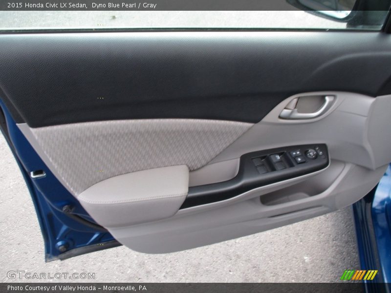 Dyno Blue Pearl / Gray 2015 Honda Civic LX Sedan