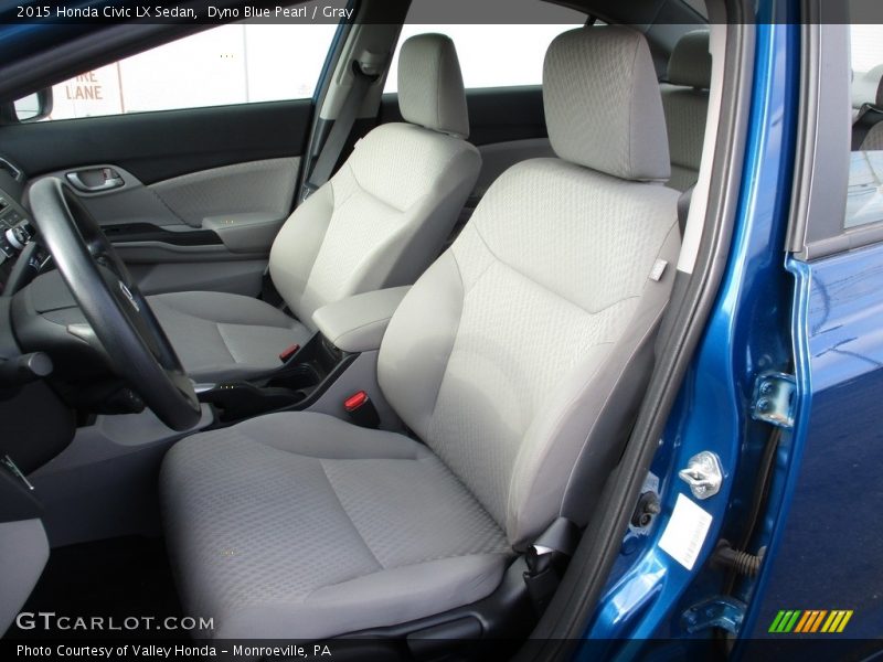 Dyno Blue Pearl / Gray 2015 Honda Civic LX Sedan
