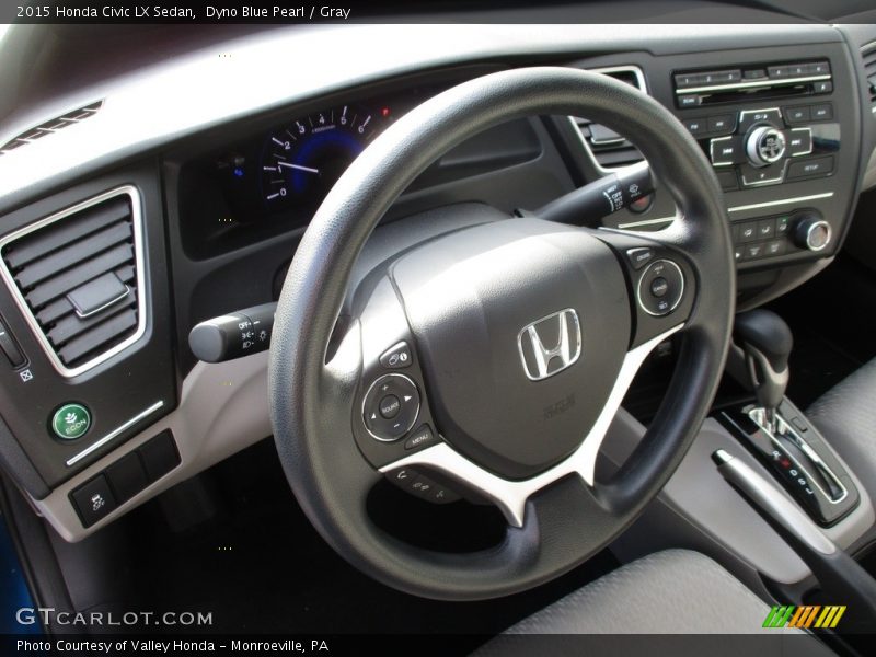 Dyno Blue Pearl / Gray 2015 Honda Civic LX Sedan