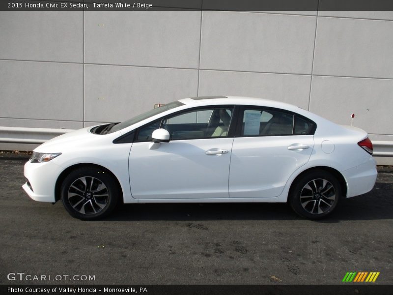 Taffeta White / Beige 2015 Honda Civic EX Sedan