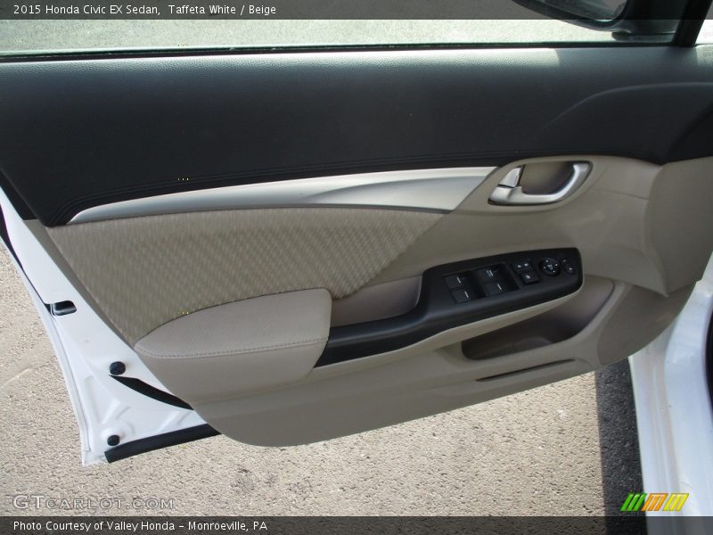 Taffeta White / Beige 2015 Honda Civic EX Sedan