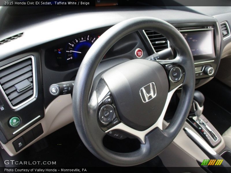 Taffeta White / Beige 2015 Honda Civic EX Sedan