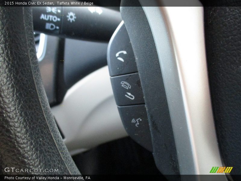 Taffeta White / Beige 2015 Honda Civic EX Sedan