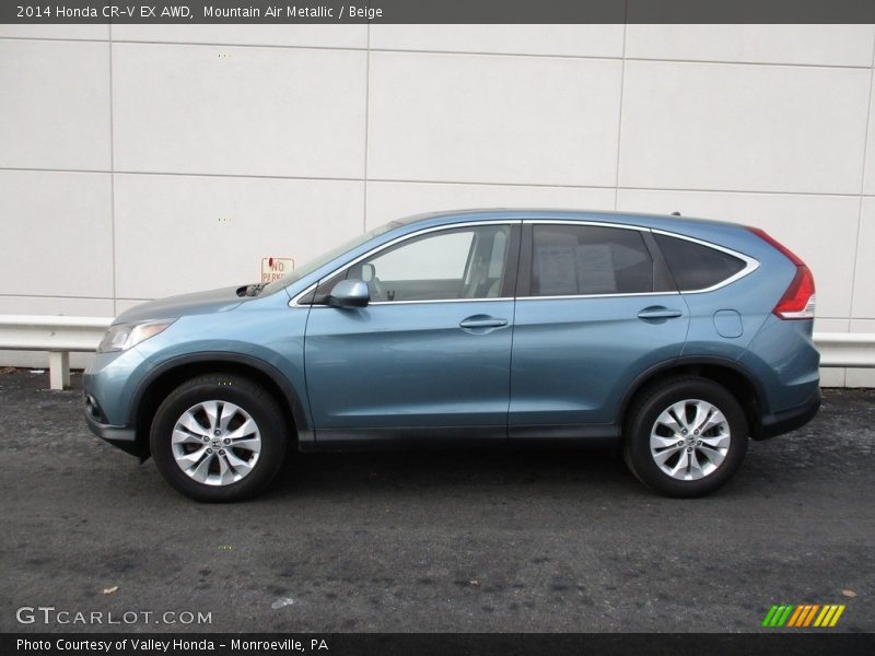 Mountain Air Metallic / Beige 2014 Honda CR-V EX AWD