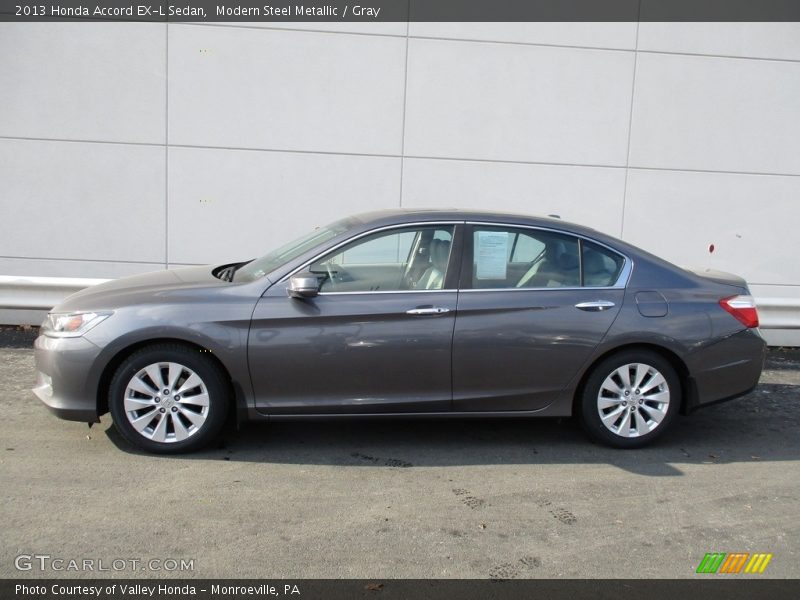 Modern Steel Metallic / Gray 2013 Honda Accord EX-L Sedan