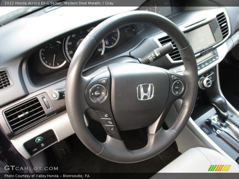 Modern Steel Metallic / Gray 2013 Honda Accord EX-L Sedan