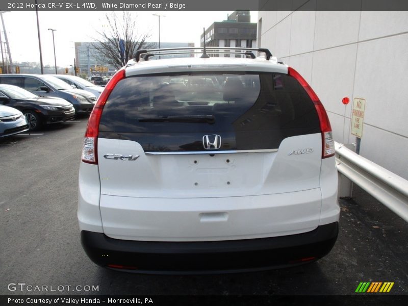 White Diamond Pearl / Beige 2012 Honda CR-V EX-L 4WD