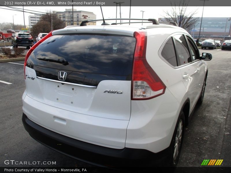 White Diamond Pearl / Beige 2012 Honda CR-V EX-L 4WD