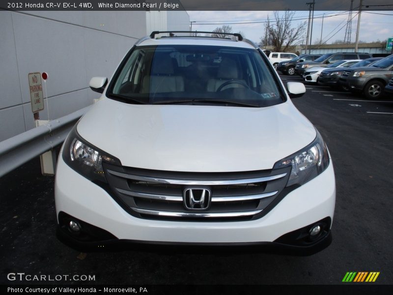 White Diamond Pearl / Beige 2012 Honda CR-V EX-L 4WD