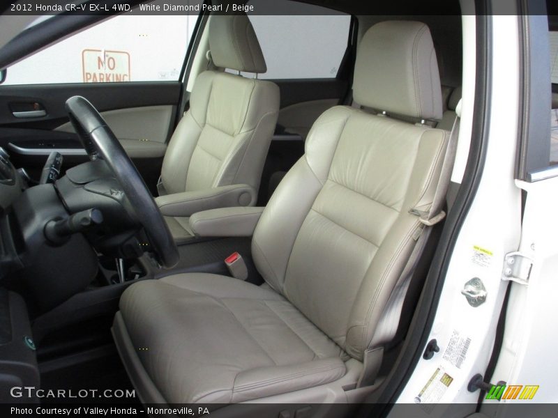 White Diamond Pearl / Beige 2012 Honda CR-V EX-L 4WD