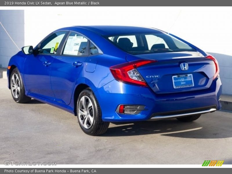 Agean Blue Metallic / Black 2019 Honda Civic LX Sedan