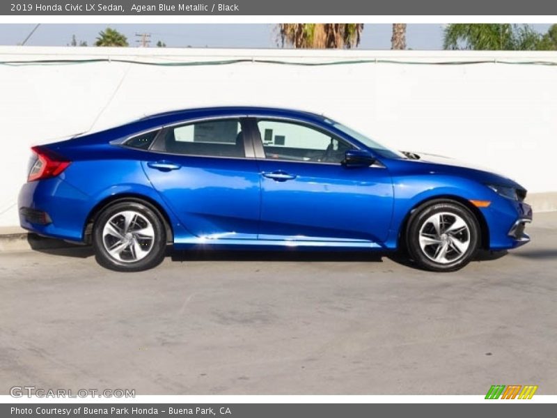 Agean Blue Metallic / Black 2019 Honda Civic LX Sedan