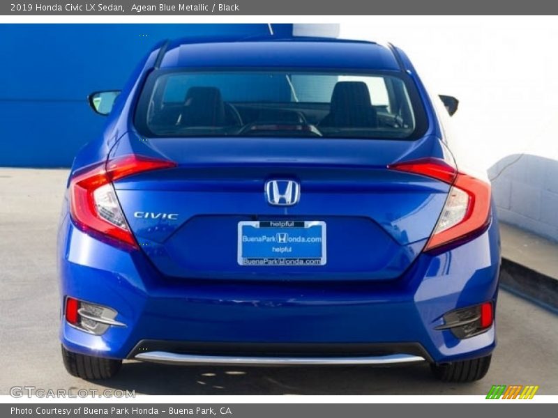 Agean Blue Metallic / Black 2019 Honda Civic LX Sedan