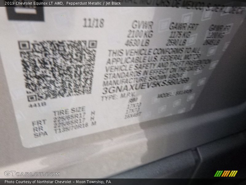 Pepperdust Metallic / Jet Black 2019 Chevrolet Equinox LT AWD