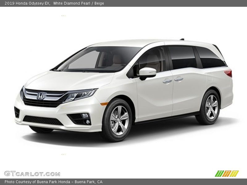 White Diamond Pearl / Beige 2019 Honda Odyssey EX