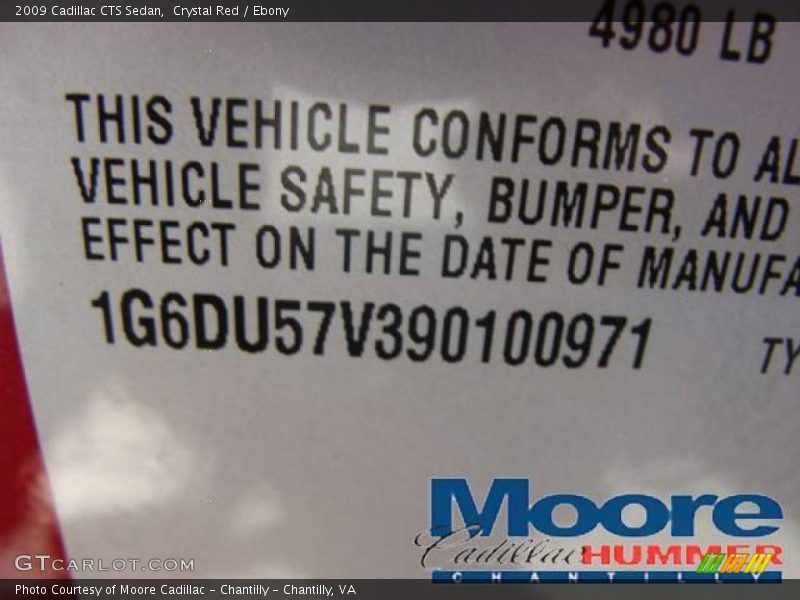 Crystal Red / Ebony 2009 Cadillac CTS Sedan