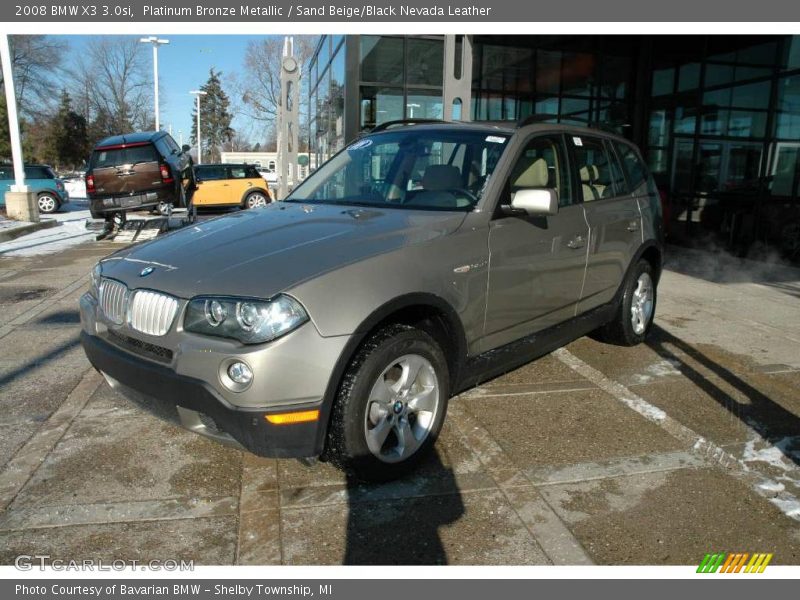 Platinum Bronze Metallic / Sand Beige/Black Nevada Leather 2008 BMW X3 3.0si