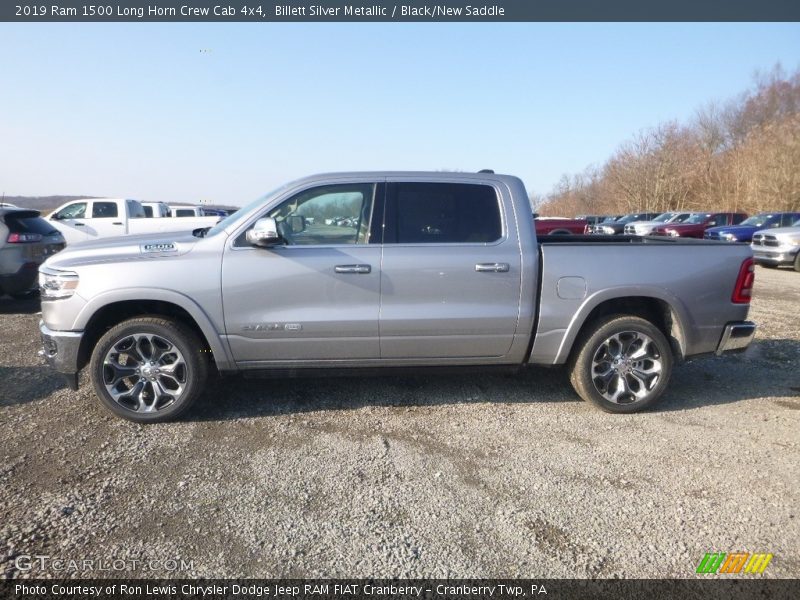Billett Silver Metallic / Black/New Saddle 2019 Ram 1500 Long Horn Crew Cab 4x4