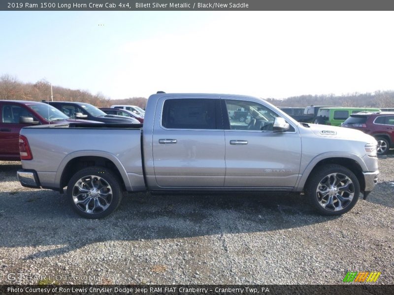 Billett Silver Metallic / Black/New Saddle 2019 Ram 1500 Long Horn Crew Cab 4x4