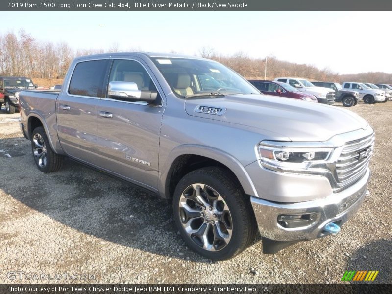 Billett Silver Metallic / Black/New Saddle 2019 Ram 1500 Long Horn Crew Cab 4x4