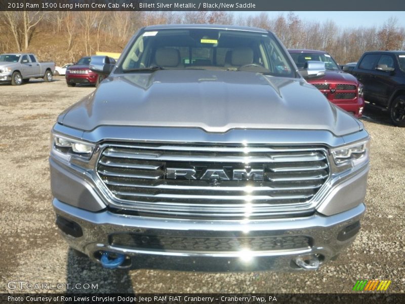 Billett Silver Metallic / Black/New Saddle 2019 Ram 1500 Long Horn Crew Cab 4x4