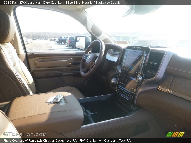 Billett Silver Metallic / Black/New Saddle 2019 Ram 1500 Long Horn Crew Cab 4x4