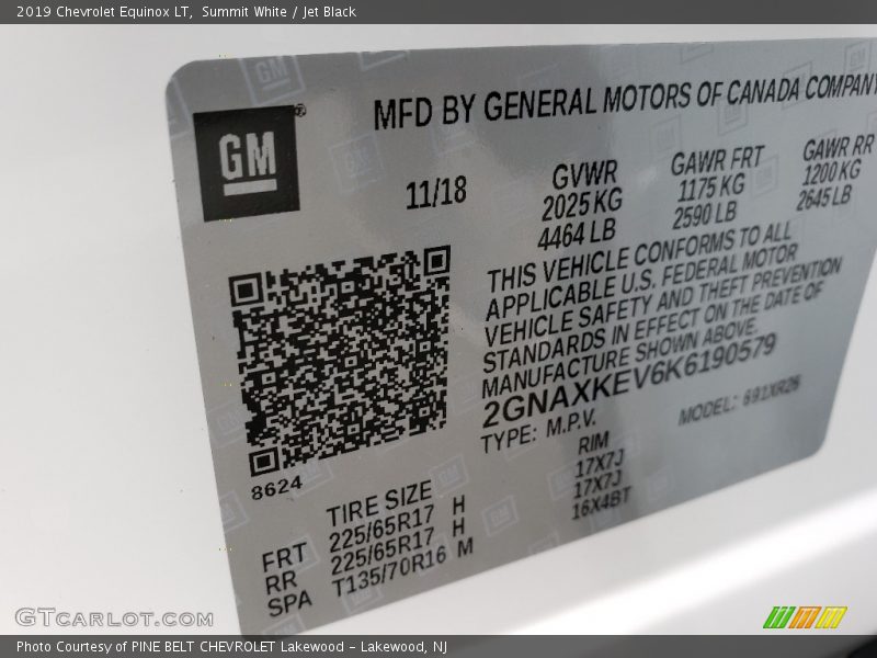 Summit White / Jet Black 2019 Chevrolet Equinox LT