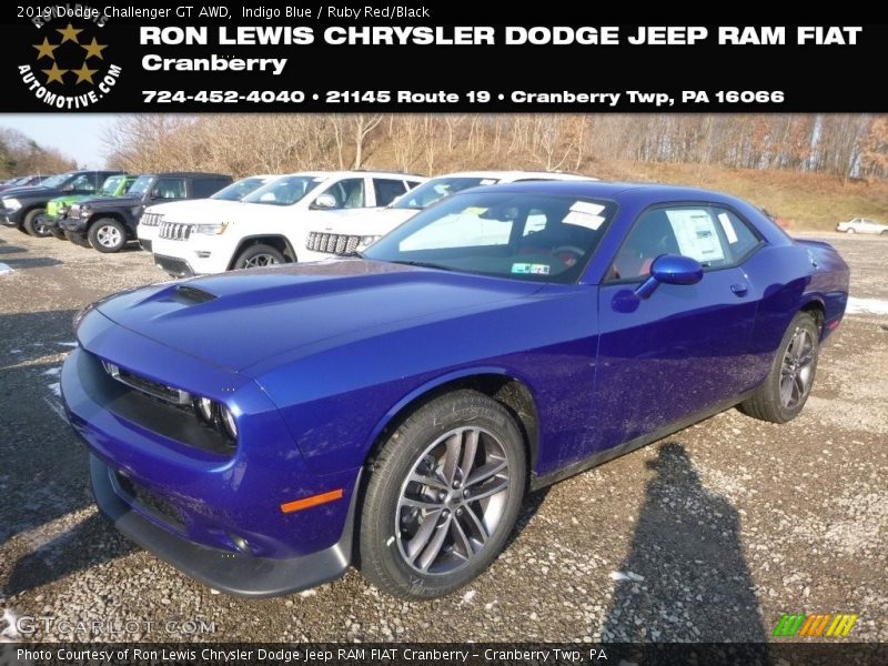 Indigo Blue / Ruby Red/Black 2019 Dodge Challenger GT AWD