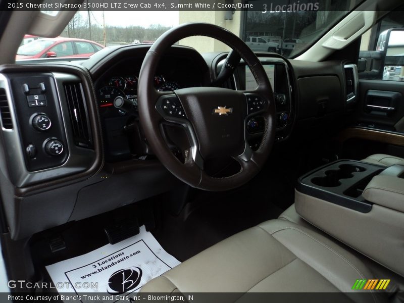 Summit White / Cocoa/Dune 2015 Chevrolet Silverado 3500HD LTZ Crew Cab 4x4