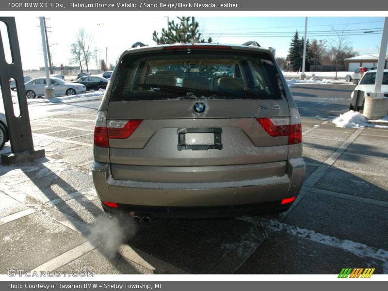 Platinum Bronze Metallic / Sand Beige/Black Nevada Leather 2008 BMW X3 3.0si